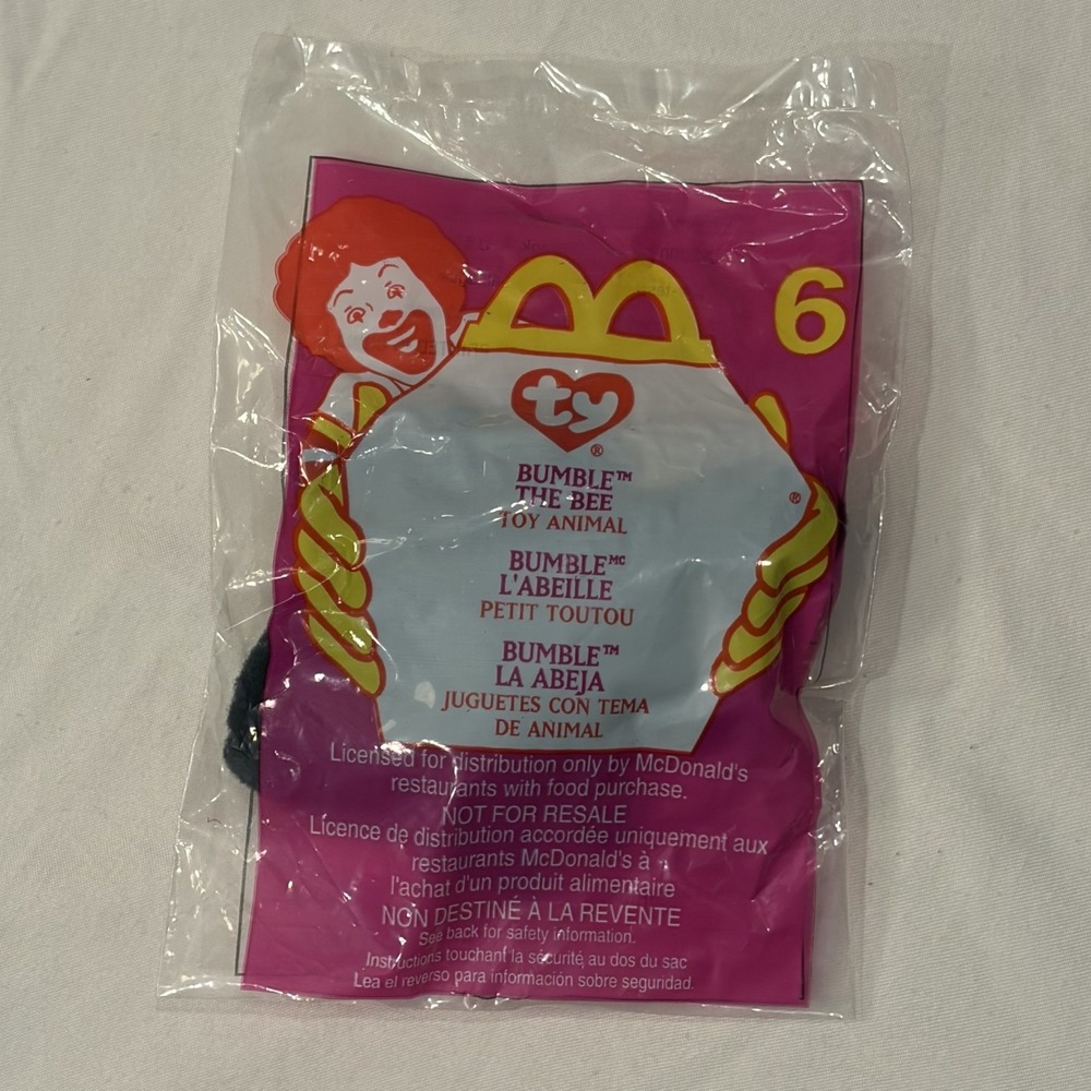 McDonald's Ty Beanie Baby BONGO Monkey #6 Sealed Bag Teenie Beanie
